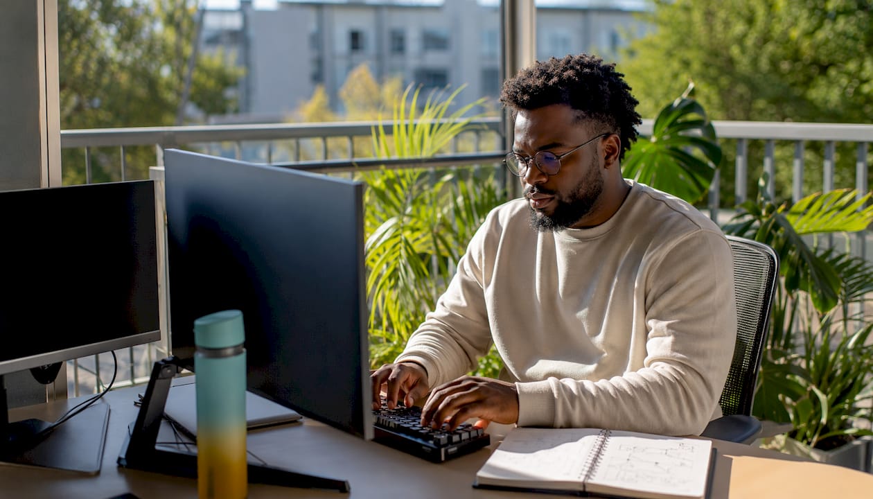 Software engineer coding modular architecture