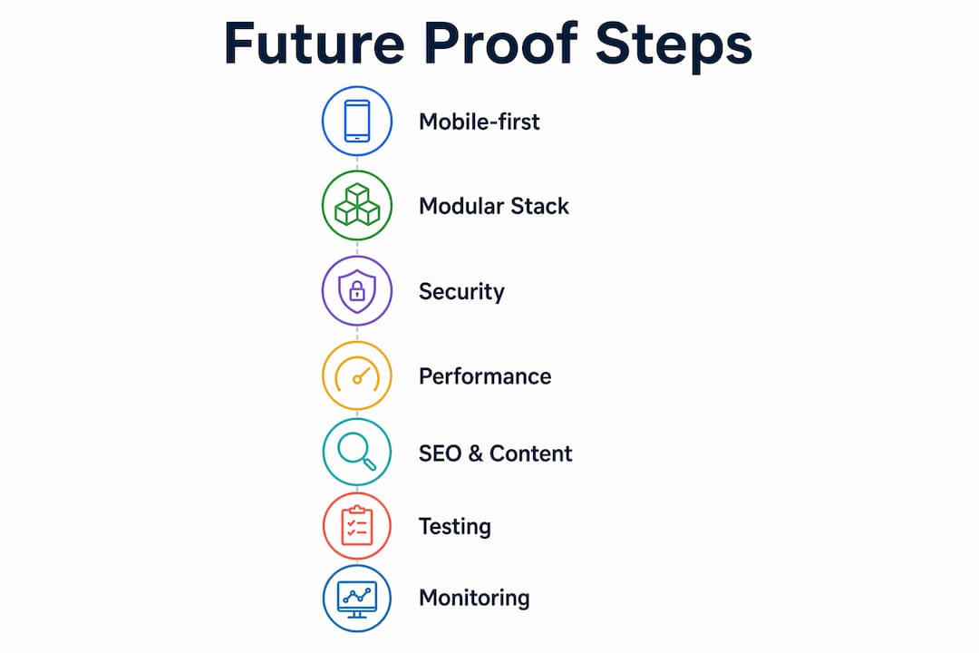 Infographic showing key steps to future proof a website