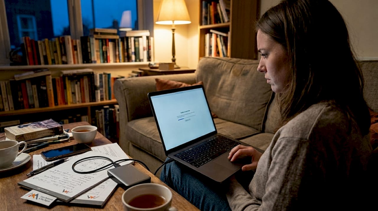 User noticing MacBook drive error warning