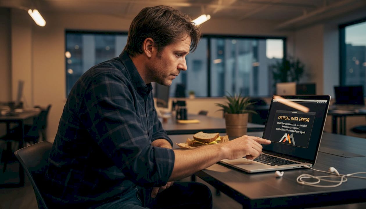 Man noticing hard drive failure signs on Mac