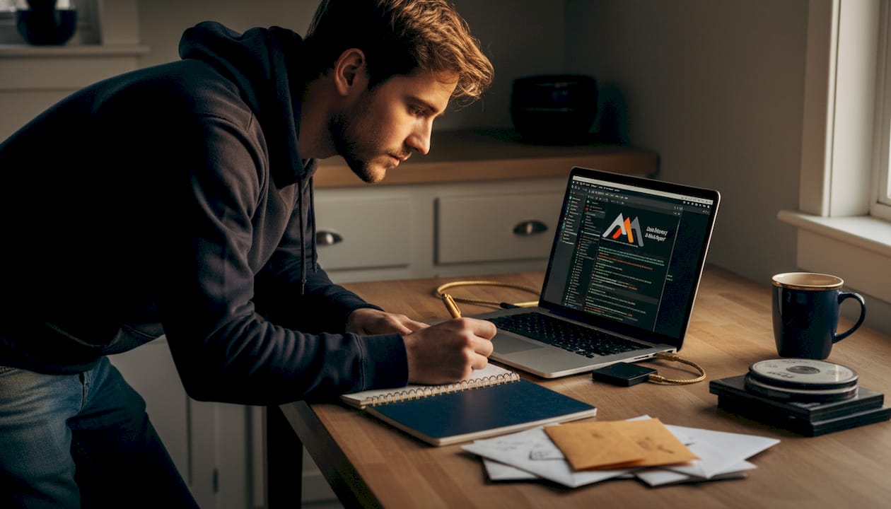 Man maintaining backups with two drives