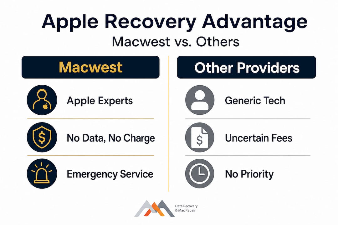 Why Macwest Is the Right Apple Data Recovery Choice in LA 3 Infographic compares Macwest and other providers