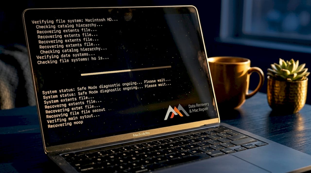 Understanding Mac System Errors: A Practical Repair Guide 3 MacBook Pro screen showing Safe Mode diagnostics