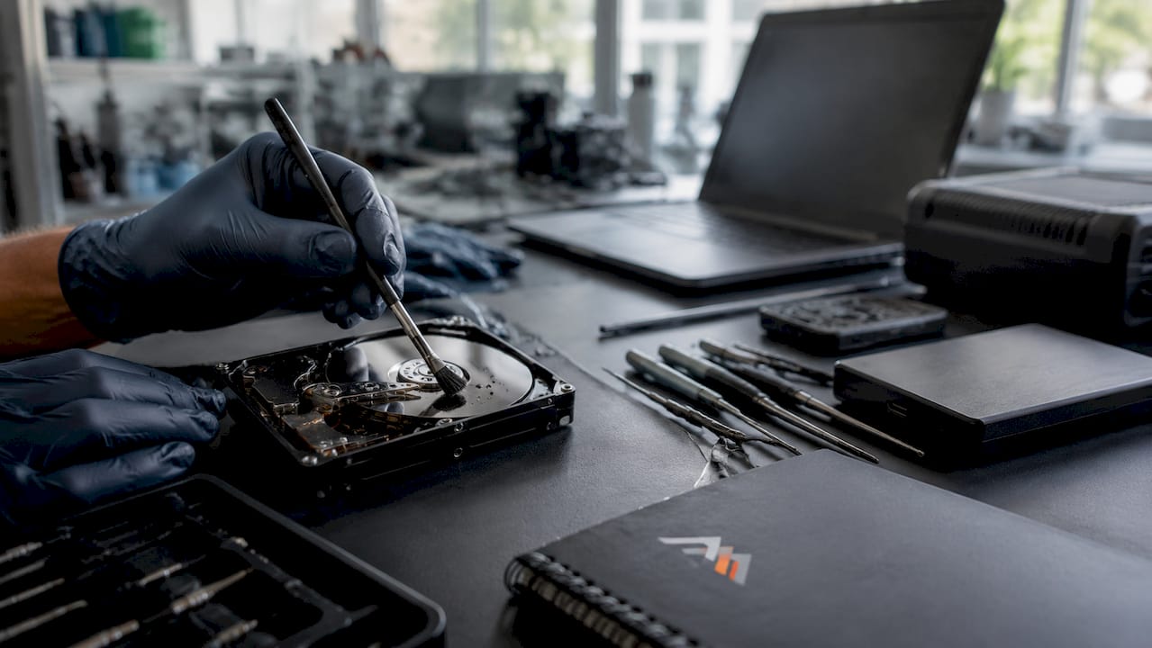 What Is Liquid Damage Recovery: A 2026 Guide 3 Hands cleaning wet logic board carefully