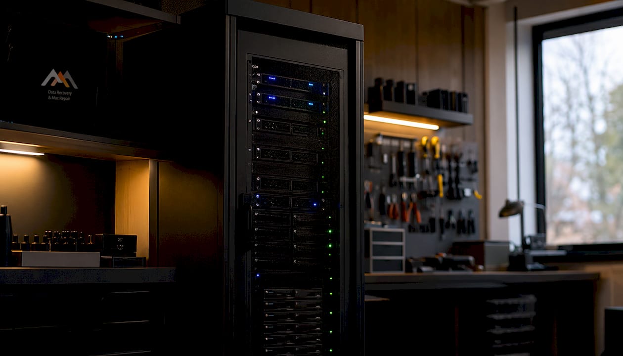 Examples of RAID Failures: Causes, Cases, and Fixes 3 Server rack with open drives for RAID rebuild