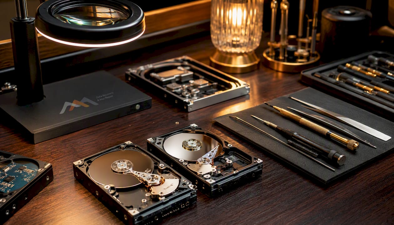 Best byodcomp.com Alternatives for Data Recovery in LA 4 Open hard drives and tools on data recovery bench