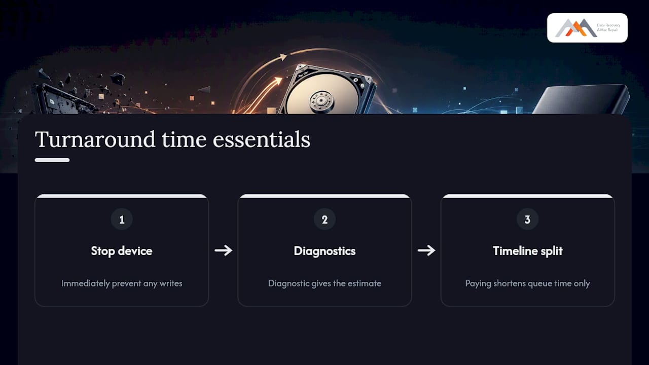 Data Recovery Turnaround Time: Realistic Timelines Explained 4 The part most guides get wrong about turnaround time — overview diagram