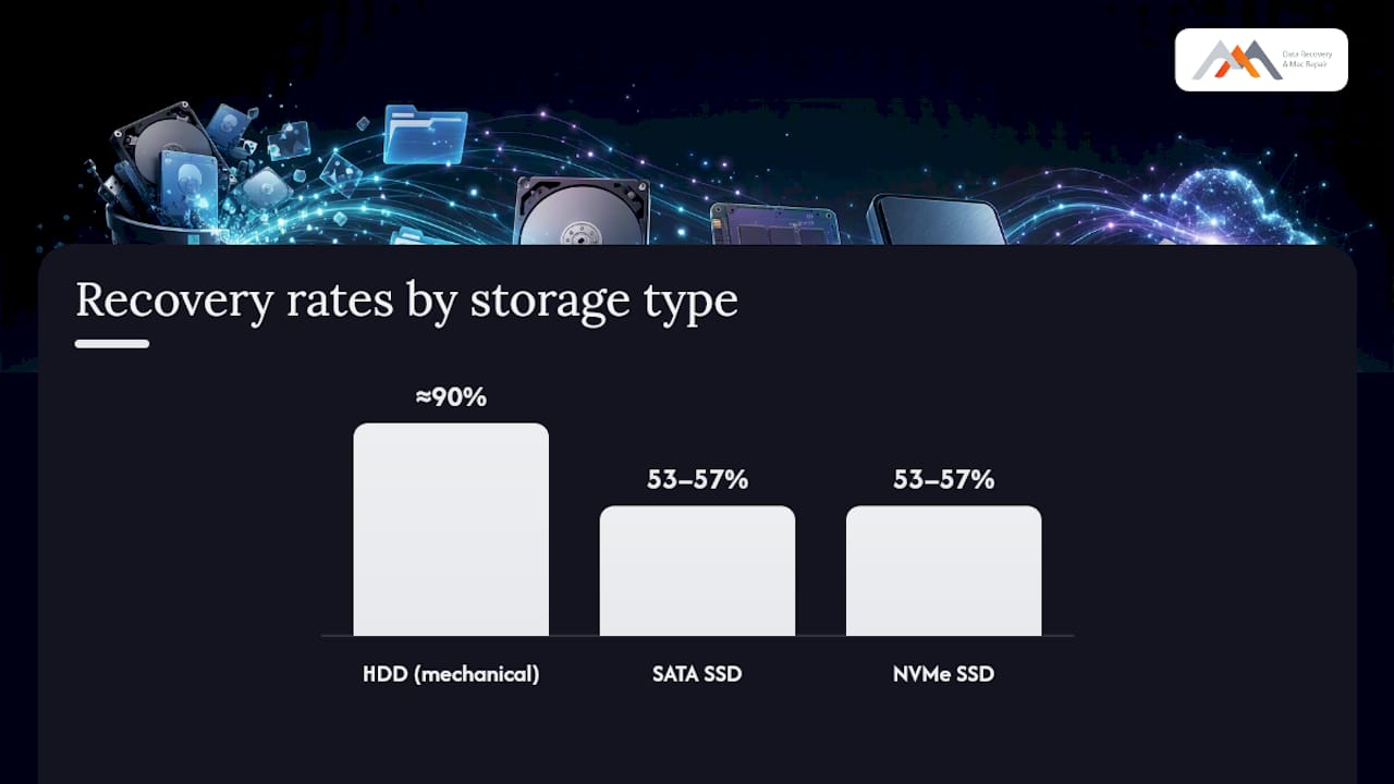 How to Recover Files After You Emptied the Trash 4 Comparison of recovery outlooks for different storage types