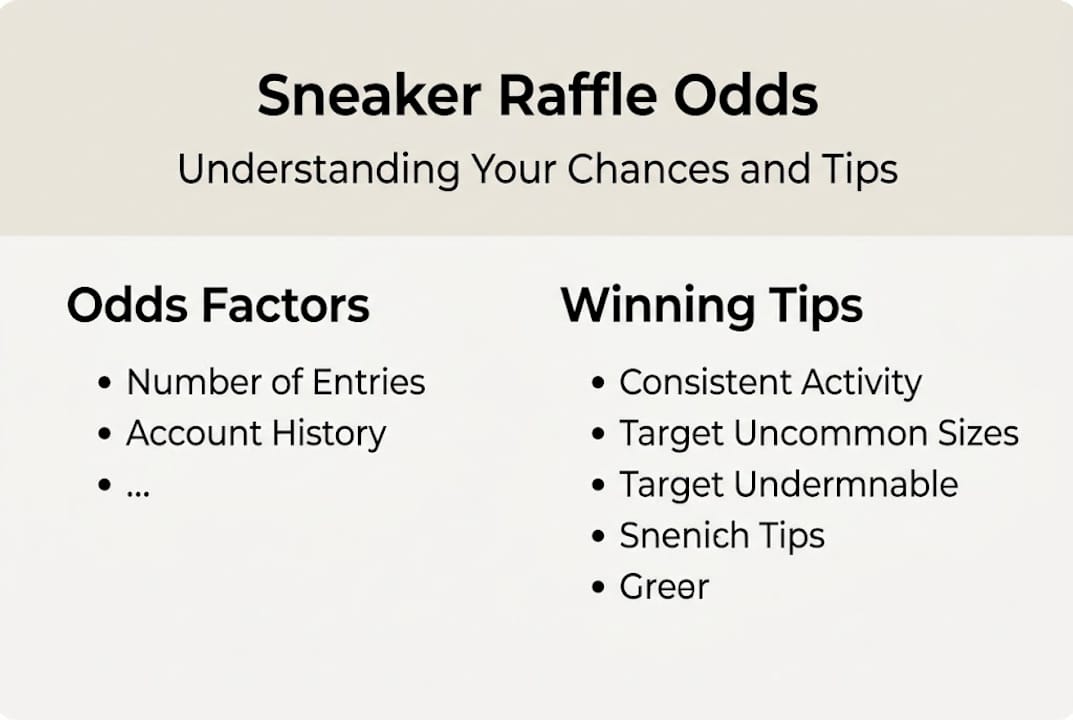 Infographic about sneaker raffle odds and tips