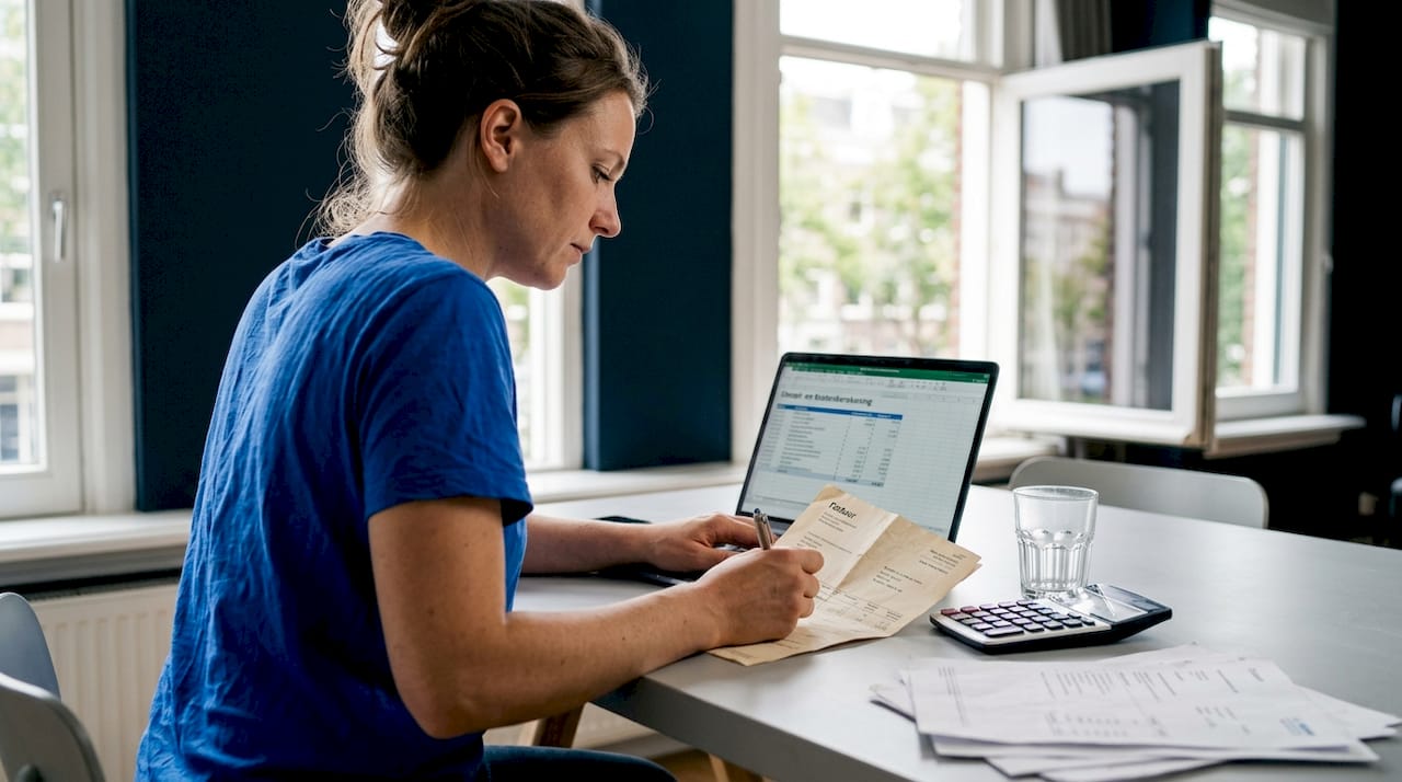 Zzp’er stelt zijn fiscale winst vast achter de laptop