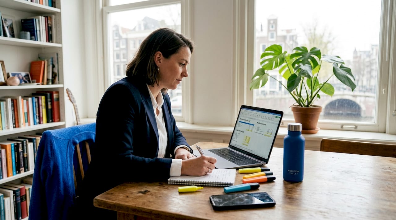 Vanuit zijn eigen werkkamer thuis bouwt deze ondernemer stap voor stap aan zijn financiële onafhankelijkheid.
