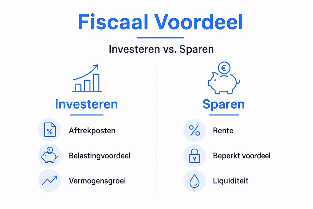 Infographic: beleggen of sparen – wat zijn de fiscale gevolgen?