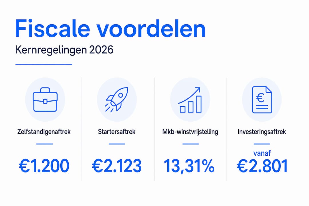 Infographic met de belangrijkste fiscale voordelen voor ondernemers op een rij