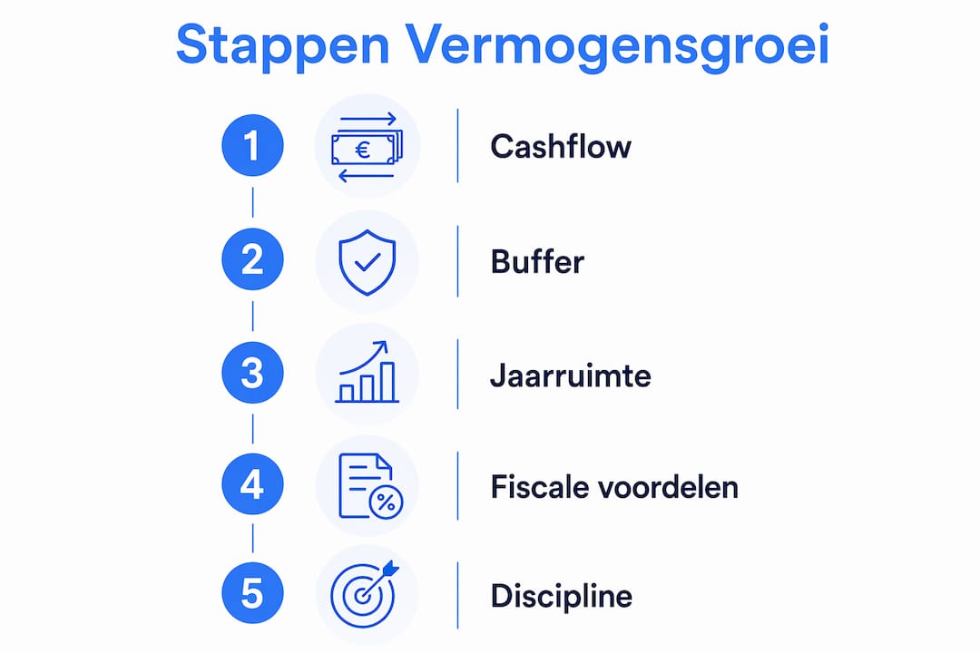 Infographic: stappenplan voor het laten groeien van je vermogen als zzp'er