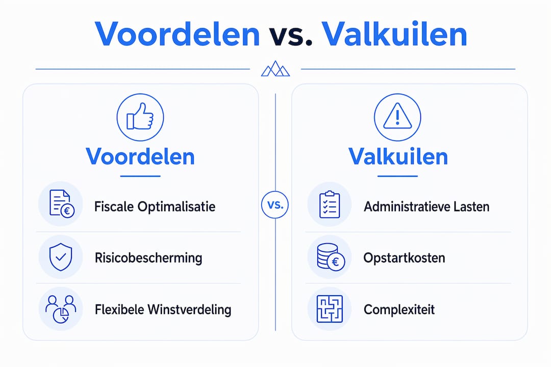 Infographic: de pluspunten en valkuilen van een BV-structuur op een rij