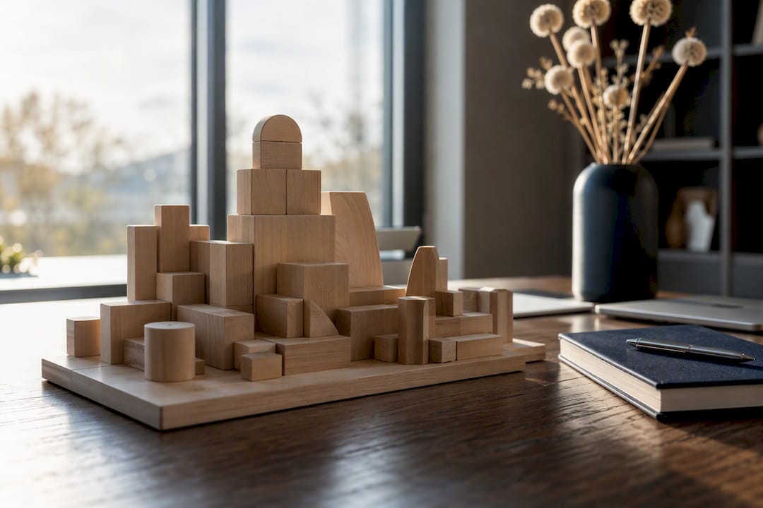Overzicht van het bedrijfsstructuurmodel op tafel