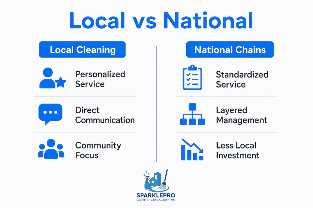 Infographic comparing local and national cleaning services