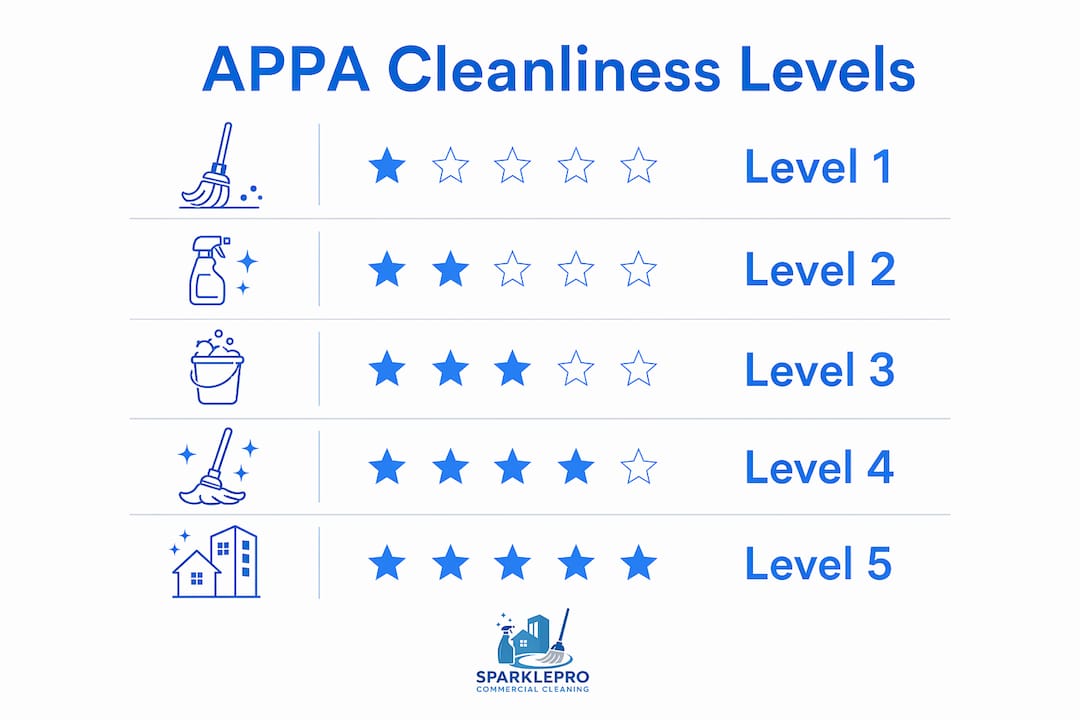 Infographic showing APPA cleanliness levels hierarchy