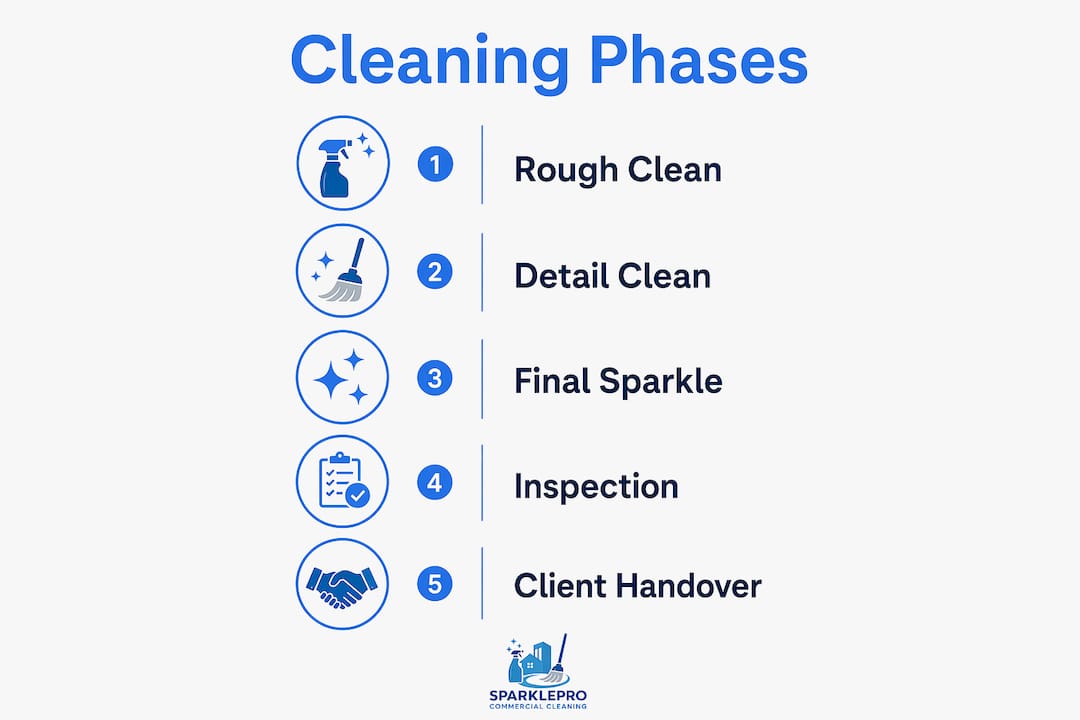 Infographic outlining cleaning phases in commercial builds