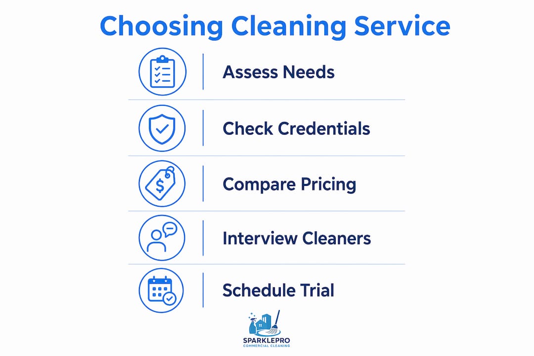Infographic showing steps to choose house cleaning service in Miami