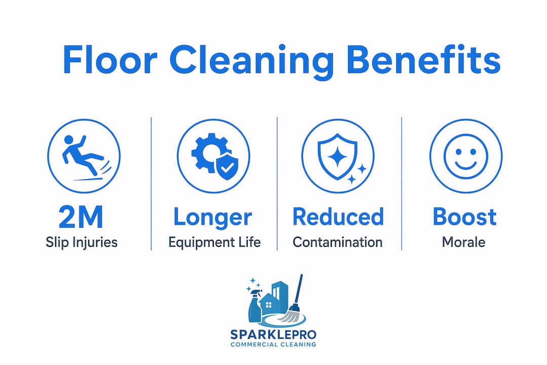 Infographic showing floor cleaning benefits stats