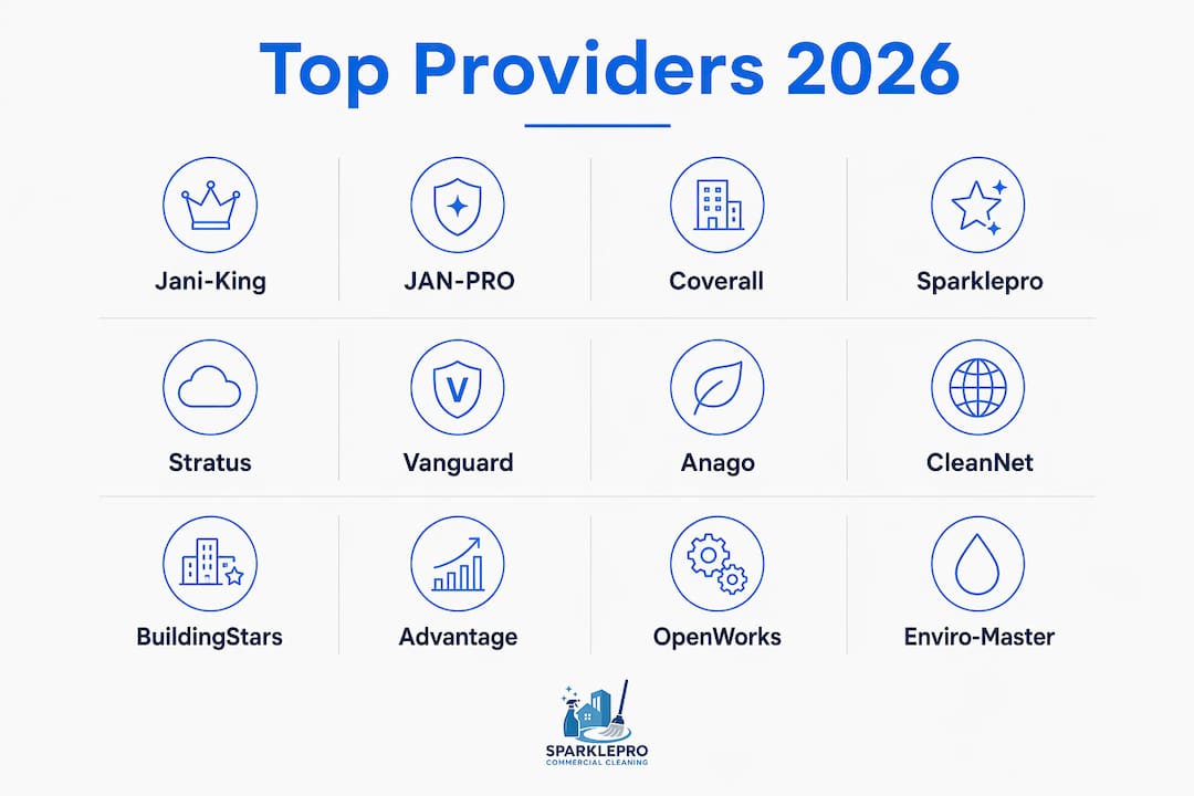 Infographic ranking leading commercial cleaning providers 2026