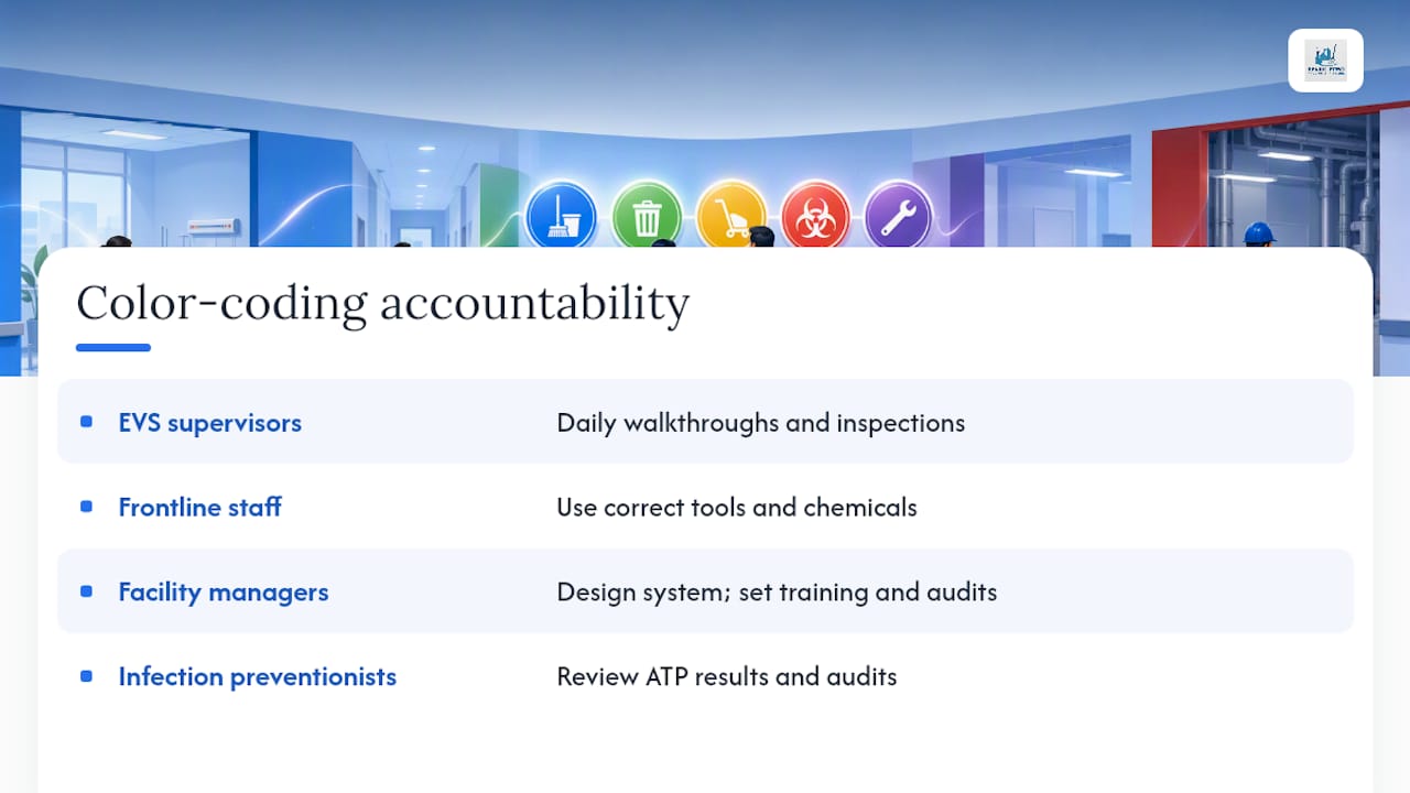 Healthcare color-coding accountability roles
