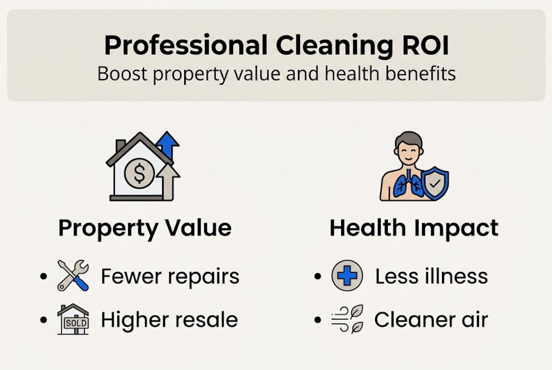 Infographic on professional cleaning ROI and health