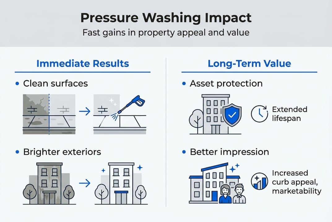 Infographic shows pressure washing's quick property benefits