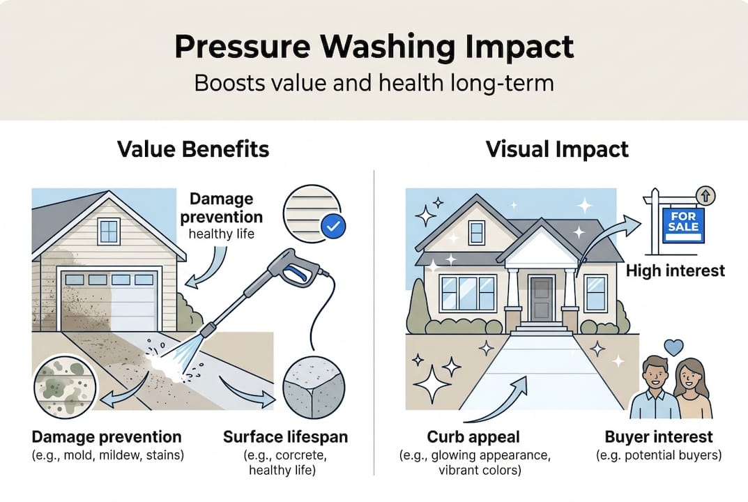 Infographic showing pressure washing value and impact