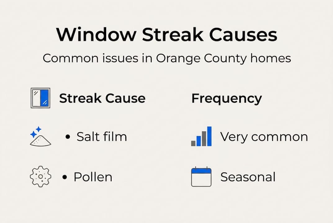 Infographic showing window streak causes and their frequency