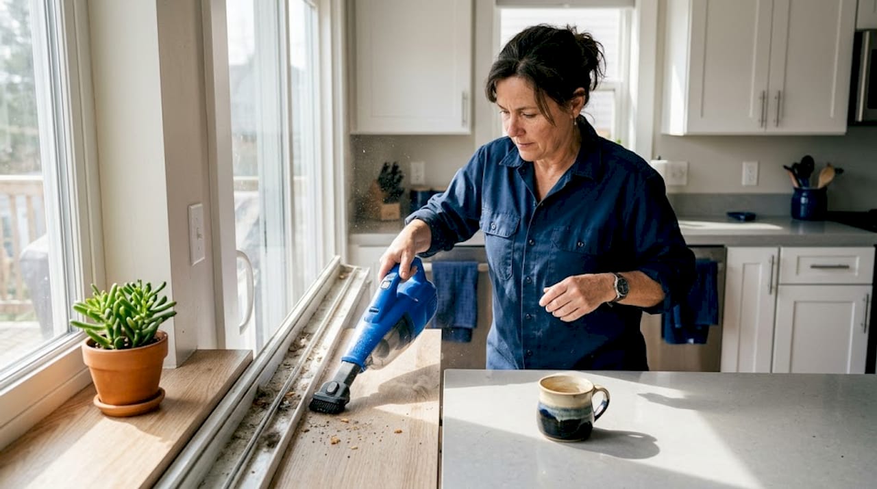 Vacuuming window tracks for deep cleaning