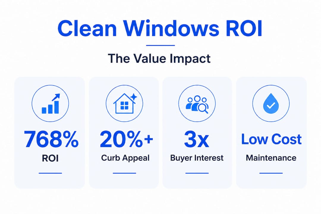Infographic highlighting window cleaning ROI statistics