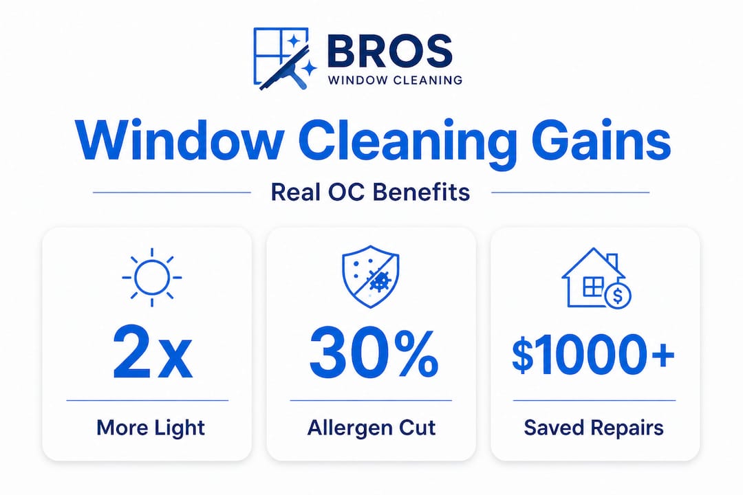 Infographic showing window cleaning benefits and statistics