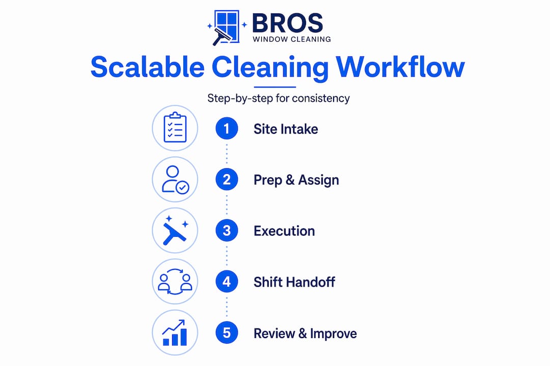 Infographic of scalable cleaning workflow steps