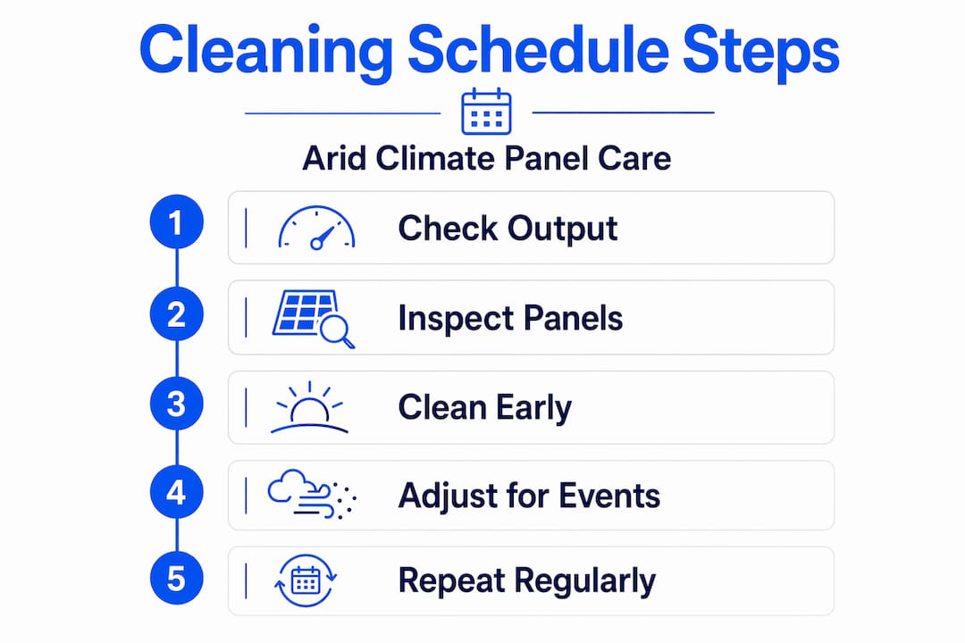 Panel cleaning process step-by-step vertical infographic