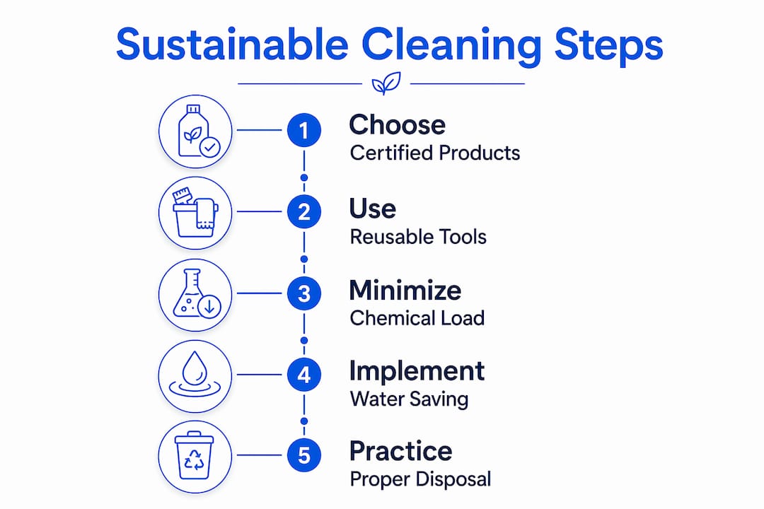 Infographic outlining sustainable cleaning steps