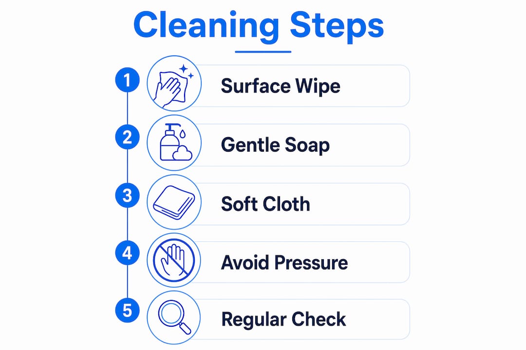 Infographic illustrating steps to clean double pane windows safely