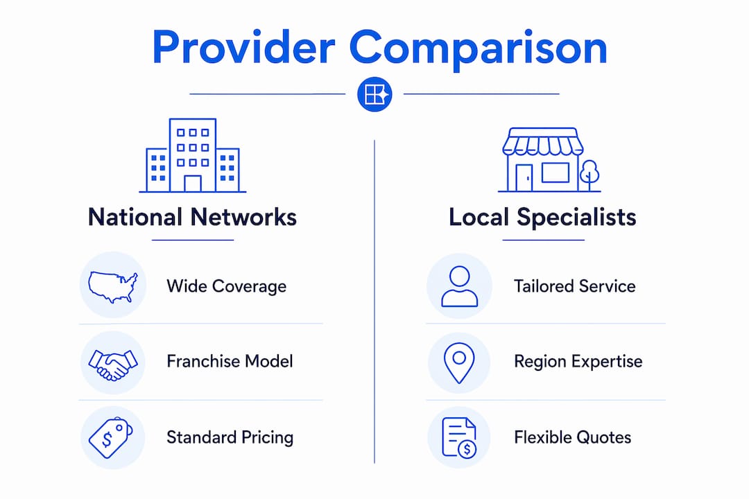 Infographic comparing window cleaning providers