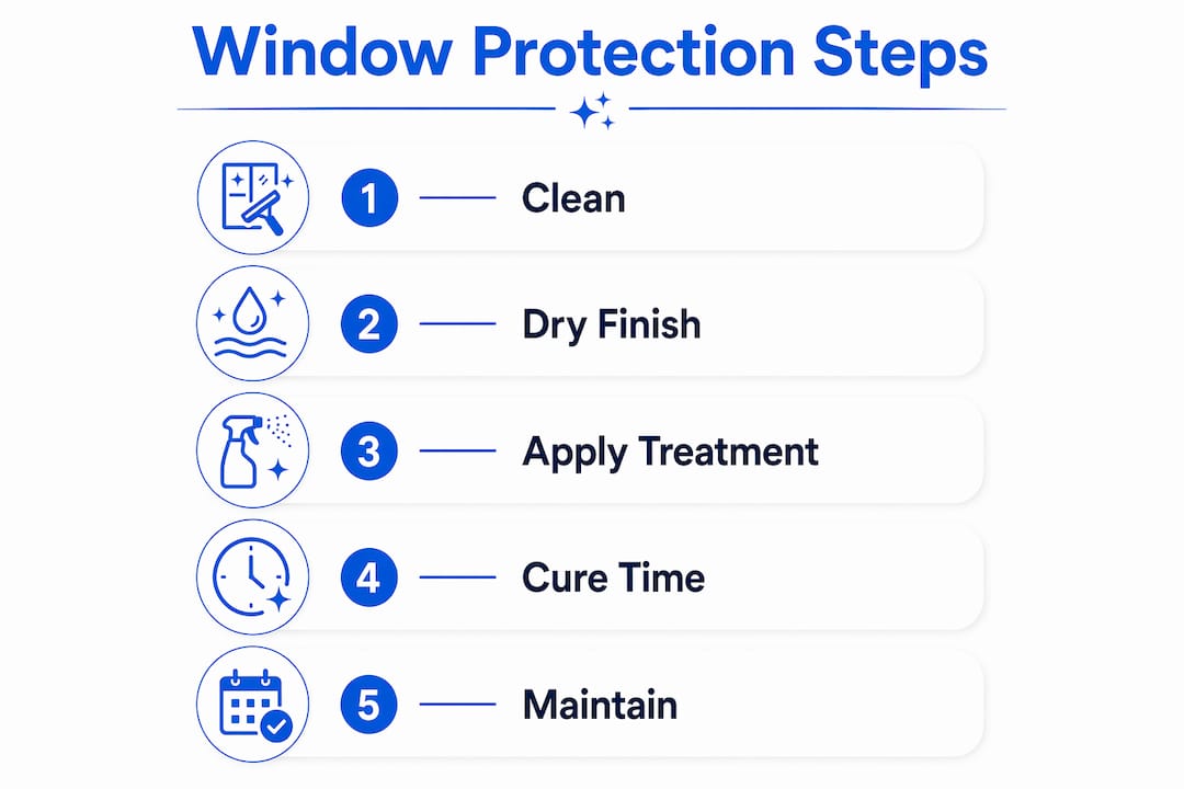 Infographic illustrating window protection steps