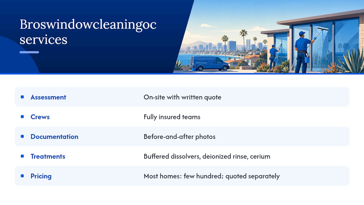 Broswindowcleaningoc handles exterior stain removal across Orange County — overview diagram