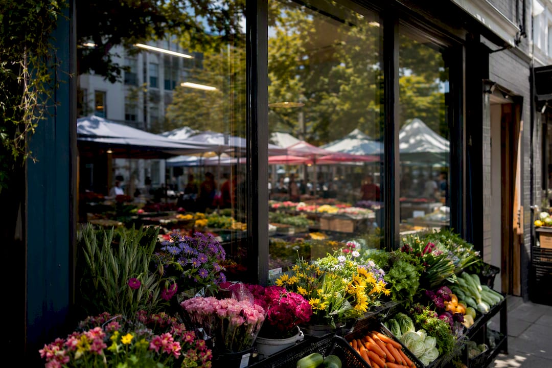 Documenting clean restaurant window with phone