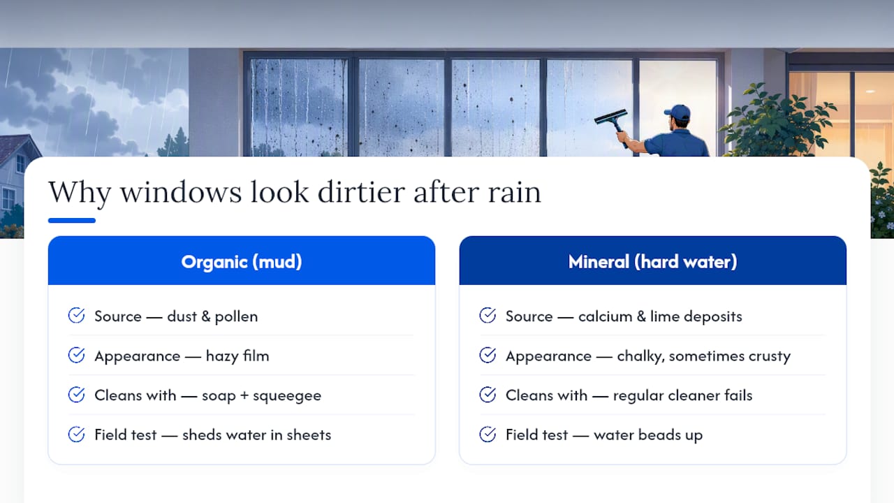 Why Do Windows Look Dirtier Right After It Rains? — overview diagram