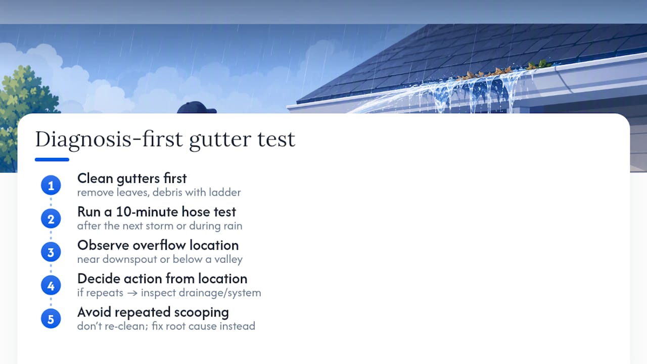 Diagnosis-first gutter overflow process