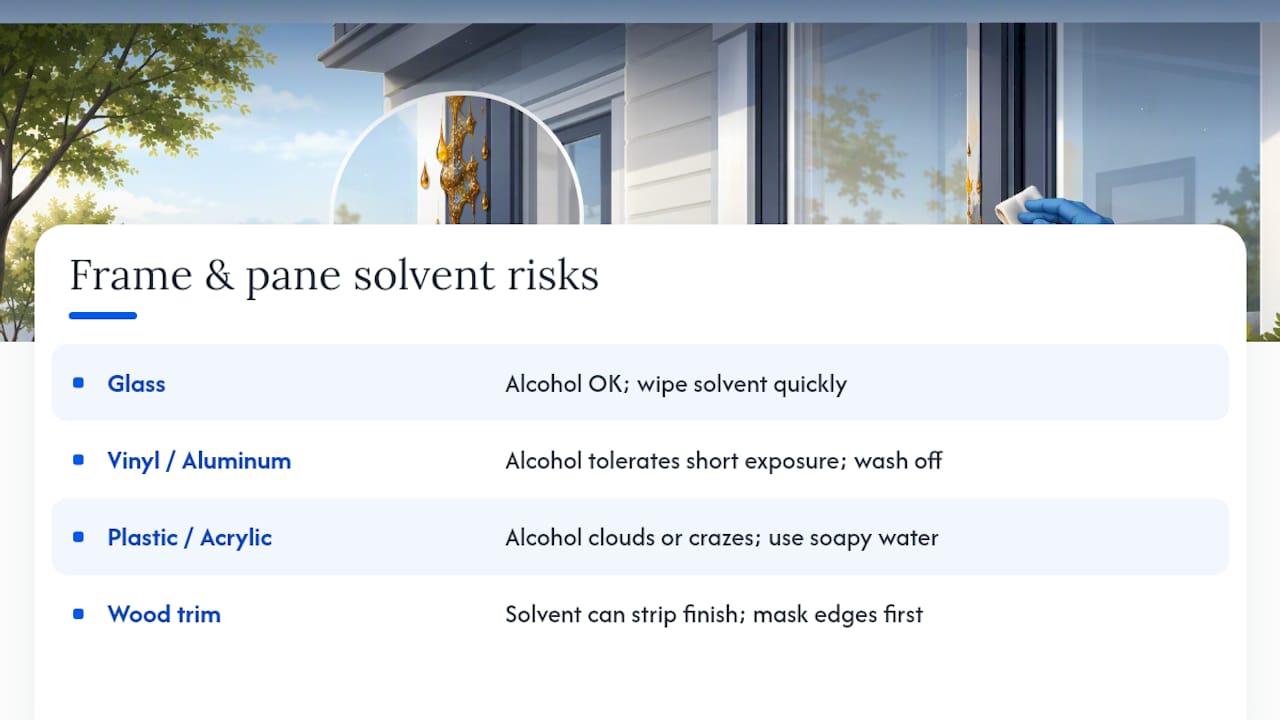 Window material solvent safety comparison