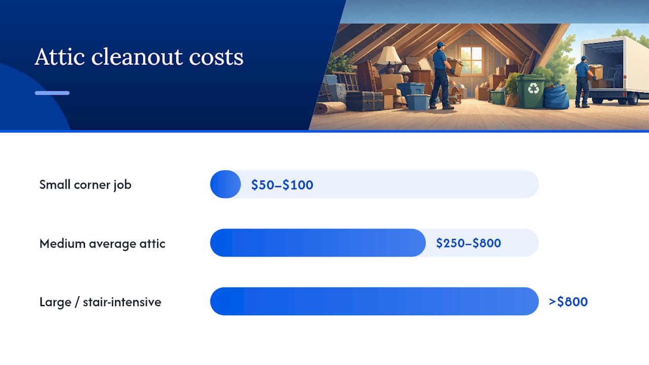 Attic junk removal cost range comparison