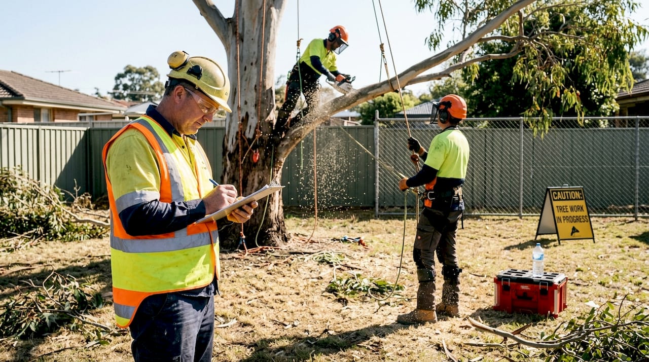 Tree removal crew supervised for safety