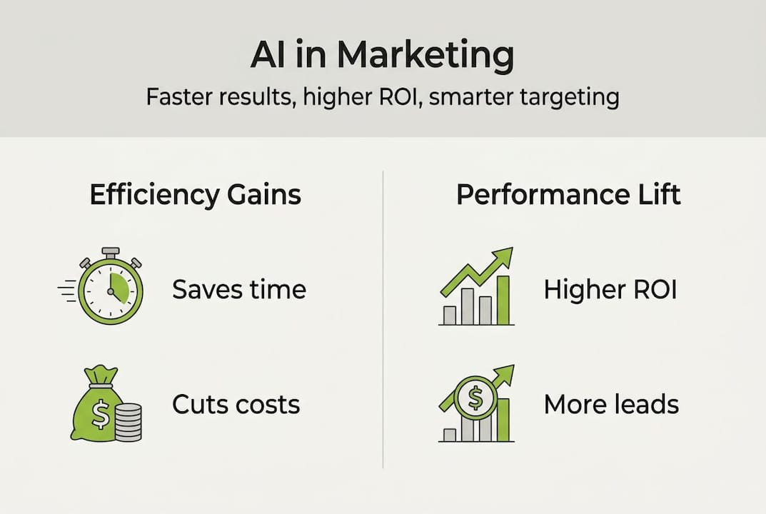 Infographic shows AI saves time, raises ROI