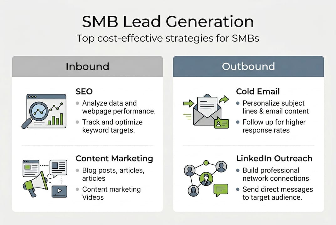 Infographic of SMB lead generation strategies