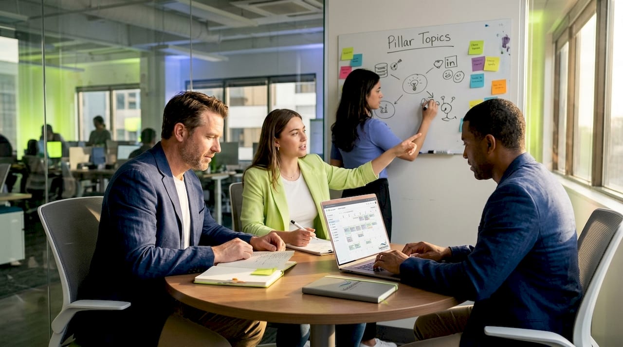 Team brainstorming content strategy ideas